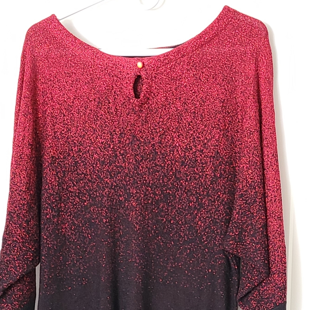 Xl sparkled red & black blouse
